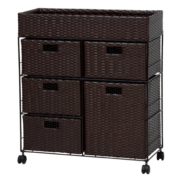 ランドリーチェスト ダークブラウン サニタリー 収納棚 衣類ラック 引出し RAN-2417DBR