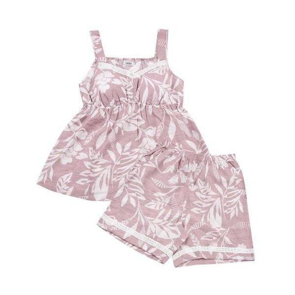 NR スラブ生地のフラワー柄レディースホームウェアセット(EZ1930T, EZ1930B)