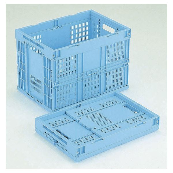 折りたたみメッシュコンテナ/オリコン (60L/ブルー) CB-M60W 岐阜プラスチック工業