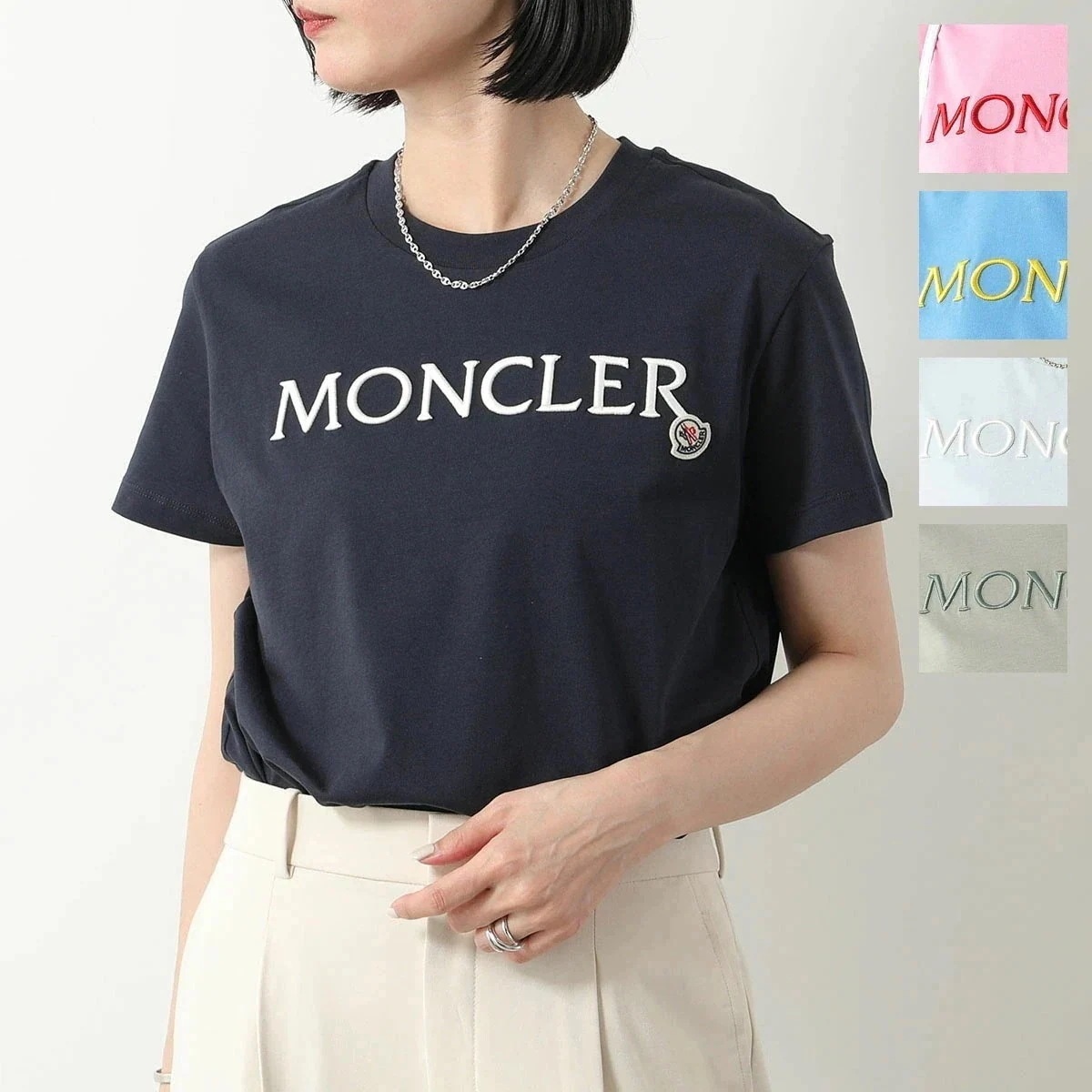 【カラー限定特価】MONCLER モンクレール 半袖Tシャツ 8C00006 8C00009 829HP 8C00011 89AIJ レディース ロゴ ロゴT 47,188円