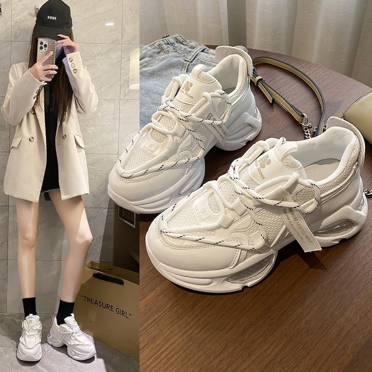 スニーカー厚底レディースシューズ韓国身長アップ百掛けカジュアル通気性