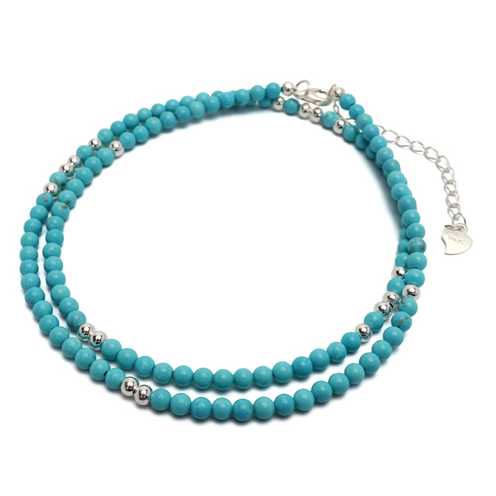 シルバー925 ターコイズネックレス [ns248-blue]
