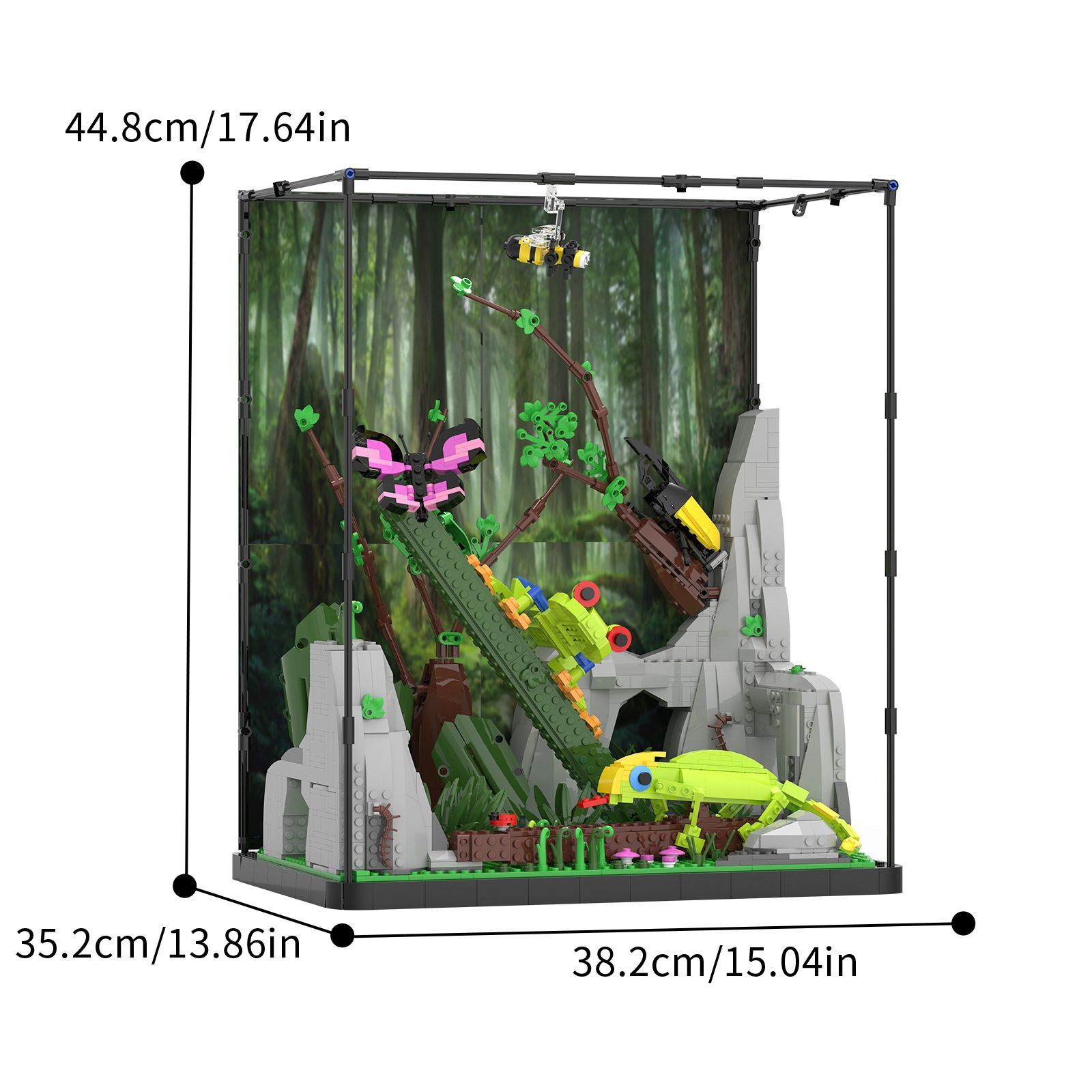 ライトなし砖悦熱帯養殖箱はレゴ動物・爬虫類モデルの知育組み立てブロック玩具と互換性があります
