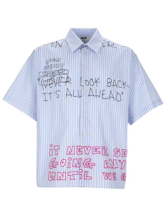 MSGM Men Long Tops 4040ME17X 26705584 AZURE