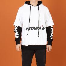 WBH二重袖配色フード付きTシャツ