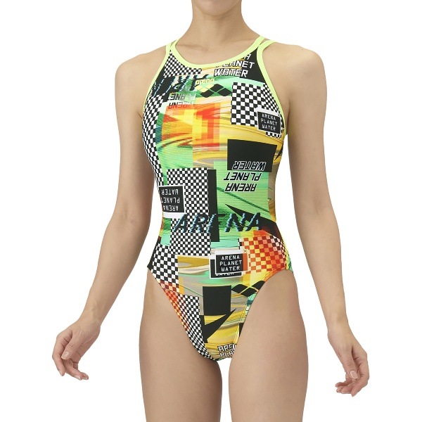 ARENA アリーナ トレーニングワンピース オープンバック 水泳 水着レディース競泳用 非公認 AS5FWM22L-BKYL