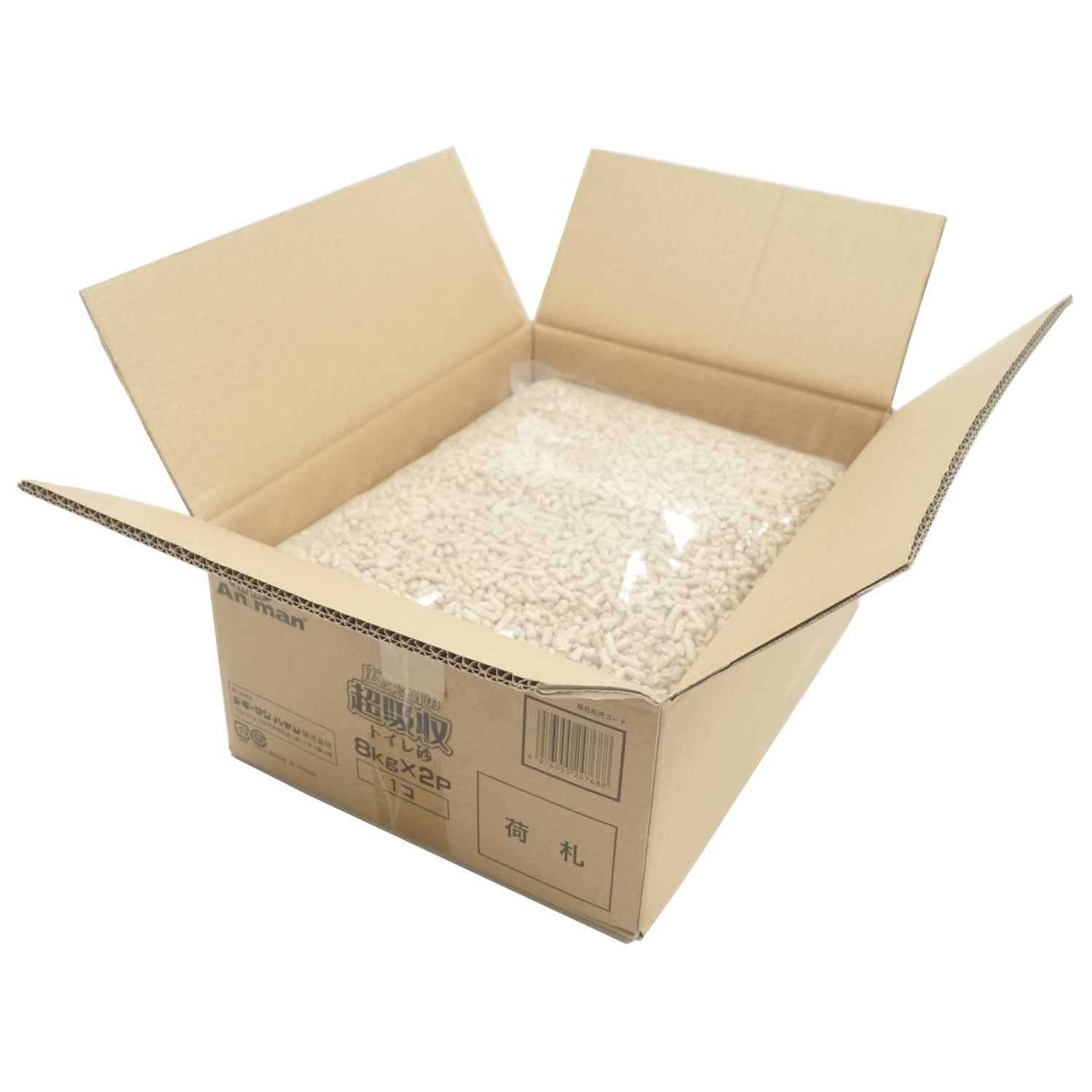 ミニアニマン 広葉樹の超吸収トイレ砂 業務用16kg（8kg×2袋）