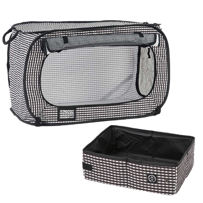 猫用ケージ ケージとトイレのセット キャットケージ ねこ ペット用 ペット用品 緊急時 防災 旅行 ゆうパック発送(80cm) /猫壱ポータブルケージとトイレのセット