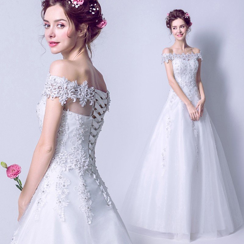 ウエディングドレス 安い Aラインドレス ウェディングドレス 結婚式 花嫁 ウエディングドレス ロン