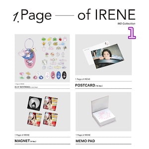 [現場購入] ‘1 Page of IRENE’ - MD Collection, RED VELVET MD 1 (KERING, POSTCARD, MAGNET, MEMO PAD)