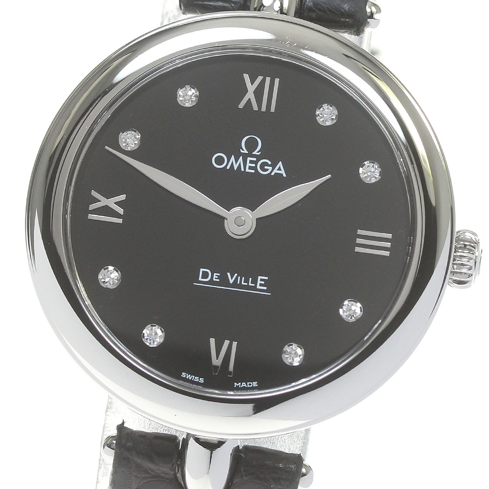 オメガ OMEGA 424.13.27.60.51.001 デビル プレステージ デュードロップ 8Pダイヤ クォーツ レディース 箱・保証書付き_844796【中古】