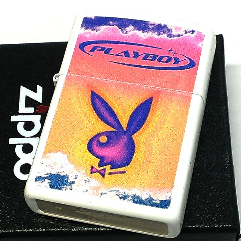 ZIPPO PLAYBOY ジッポー ライター プレイボーイ ロゴ ホワイト パープル オレンジ ラビット うさぎ 紫 白 おしゃれ かわいい かっこいい 可愛い アパレルブランド メンズ レディース
