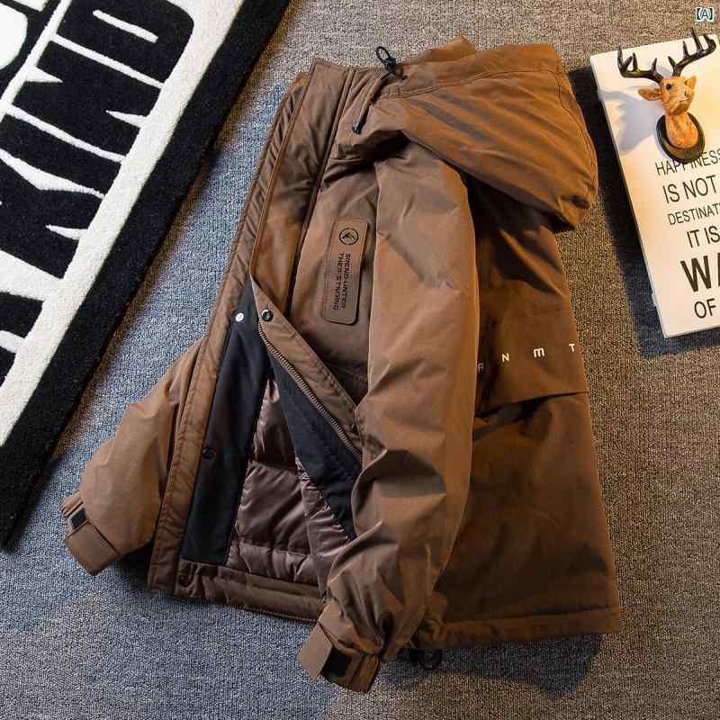 メンズ　ファッション　韓国ファッション　オシャレ　カジュアル　男性用　大歳 ワークウェア 機能的 風 コットン ダウン ジャケット メンズ 冬 厚手 暖かい 屋外 防風 男性用