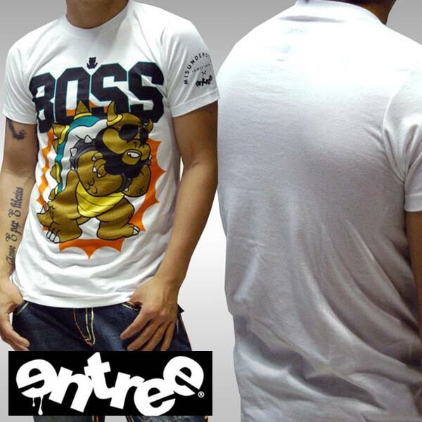 セール Entree Lifestyle メンズ Tシャツ BOSS ホワイト エントリー ライフスタイル トップス インポート ストリート スタイル ニューヨーク ブルックリン ブランド HIP