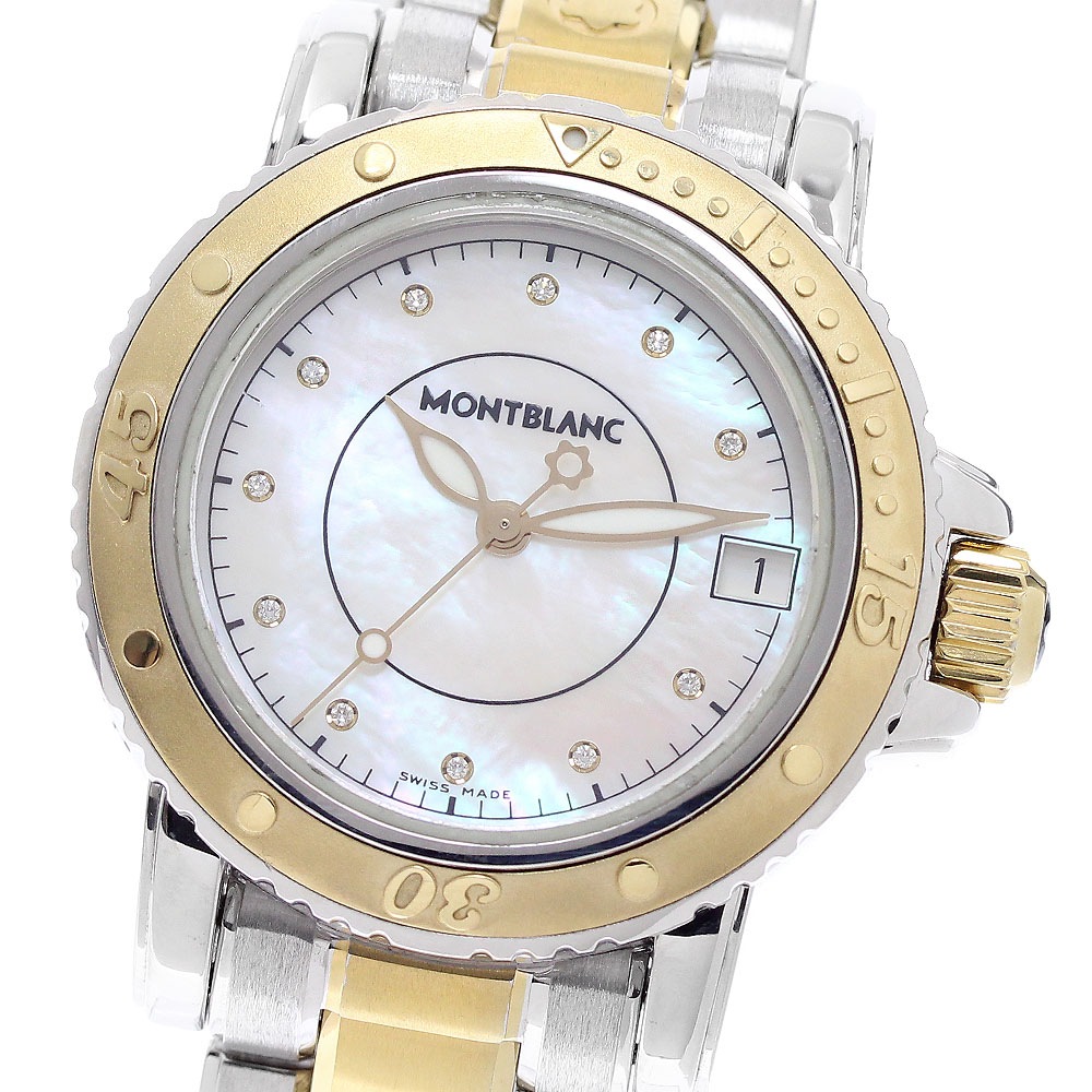 モンブラン MONTBLANC 7036 マイスターシュティック デイト 11Pダイヤ クォーツ ボーイズ _957135【中古】