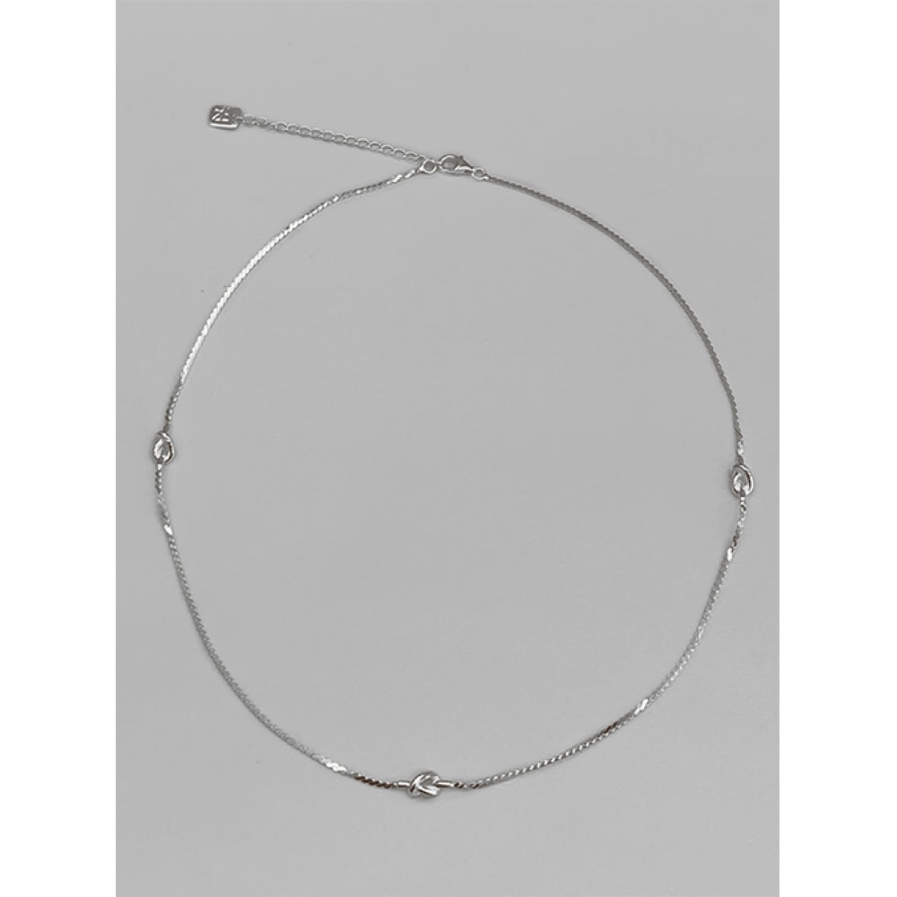 ブラックアップ (シルバー925) ジュートノットチェーンネックレス