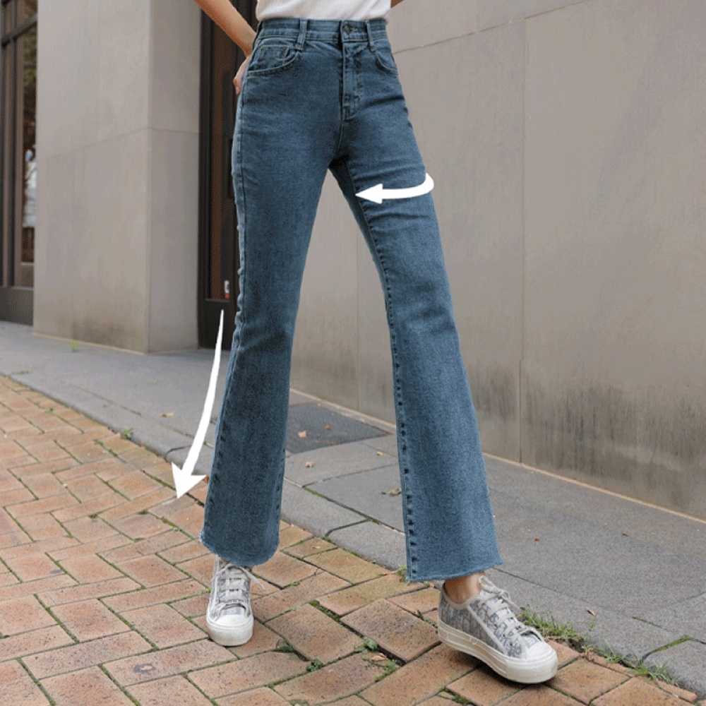 クリック&ファニーアシュアードアイテムブーツカットデニムパンツ [SMLXLサイズ]