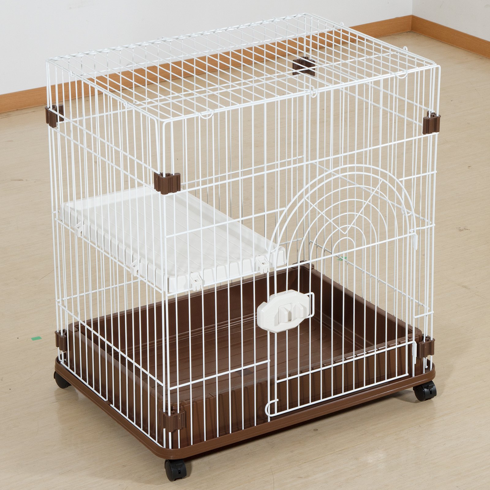 ジービー　猫用ケージ　Ｓクラス　Ｃ－０１　ホワイトXブラウン　幅７００X奥行き５３０X高さ７６０ｍｍ　ＣＲＣ30―53―07―00―00