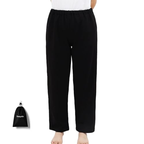 DEEYOTA 介護用 ズボン 全開フルオープン 通年用 パジャマ オムツ交換 両開き 両脇全開 寝たきり 術後 入院 点滴中 のお着替えサポー