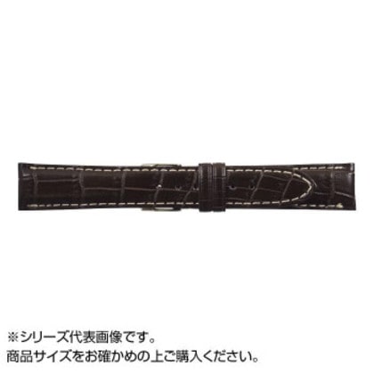 MIMOSA(ミモザ) 時計バンド クロコマット 18mm ブラウン/ホワイトステッチ (美錠:銀) WRM-BW18