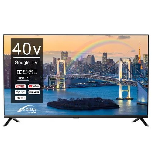 KEIYO OBN-40TWD1 40V型 フルハイビジョン スマート液晶テレビ Newbridge by oboni Bluetooth・Youtube対応 ブラック
