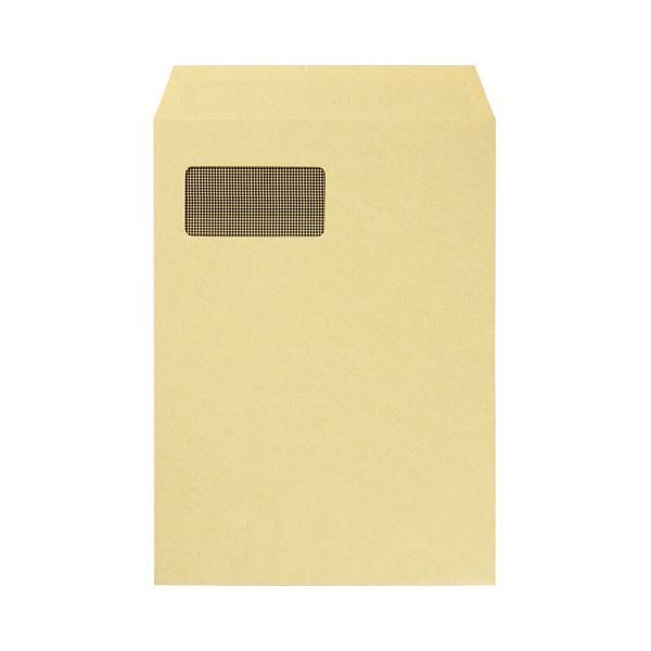（まとめ） TANOSEE 窓付クラフト封筒 A4 裏地紋付 85g／m2 1パック（100枚） 2セット