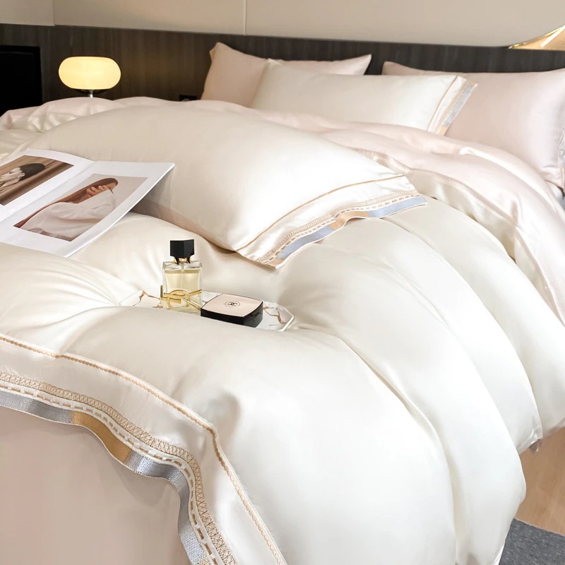 布団布団セットクールノンテンセル4点セット天津シルクヌードスリーピングシーツマットレスカバーキルトカバー寝具