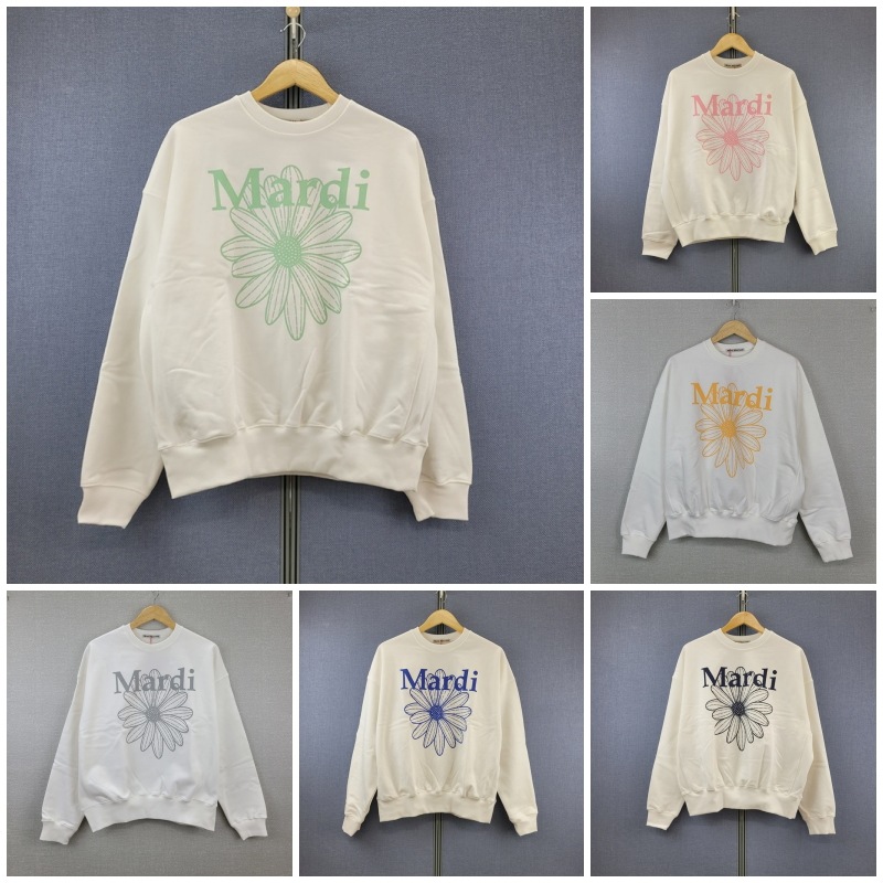 SWEATSHIRT FLOWERMARDI 可愛くて活動的なTOPS 韓国人気-ホワイト系6種