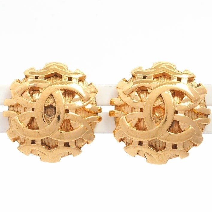 シャネル ココマーク ラウンド クリップタイプ ゴールドカラー 【イヤリング】