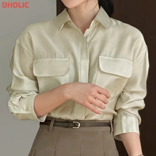 カラーボタンポケットブラウス・1938766 9,000円