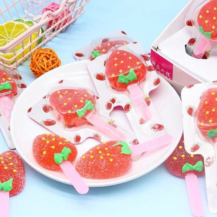 子供向けの楽しいキャンディースナックイチゴ風味のグミキャンディーイチゴベビーVCグミキャンディー漫画ロリポップ お菓子 大人 子供 誕生日プレゼント