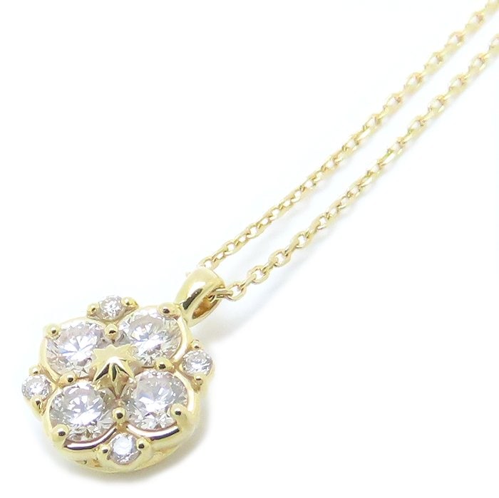 ダイヤモンド ネックレス ダイヤモンド0.24ct K18YG イエローゴールド/76183【中古】