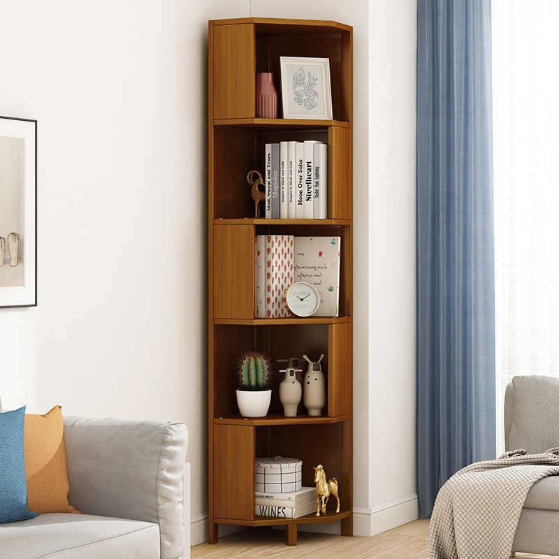 リビングルームコーナー本棚本棚寝室床から天井までのコーナーシェルフコーナーディスプレイラック三角形サイドキャビネット収納キャビネット