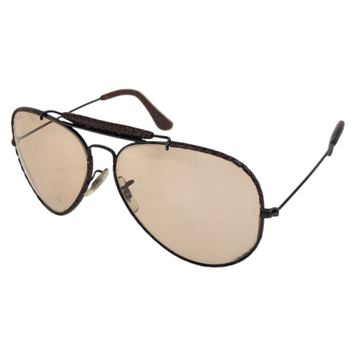 ヴィンテージ ボシュロム アビエーター ブラウン ブラック メタル/レザー 6214 サングラス 男女兼用 メンズ 503375