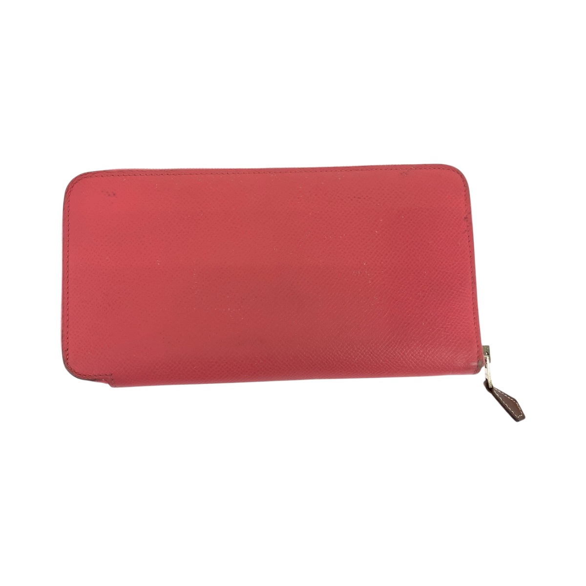 アザップロング シルクイン ピンク ブラウン シルバー金具 ヴォーエプソン 長財布 ラウンドファスナー X刻印 レディース 504188