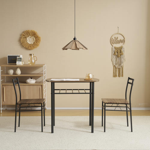 ダイニングセット 2人用 3点セット 食卓 テーブル 収納付き おしゃれ コンパクトサイズ リビングテーブル セット(テーブル×1チェア×2) カップルテーブル 木目調 おしゃれ 北欧