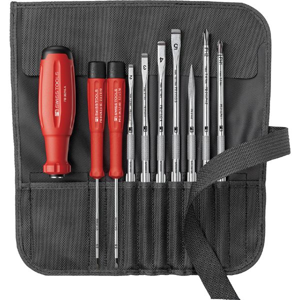 PB SWISS TOOLS ピービースイスツールズ 9本組 差替式ドライバーセット ブラック 38218.BK