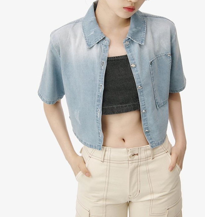 ウォッシュド デニム シャツ [SKY BLUE] 5,028円