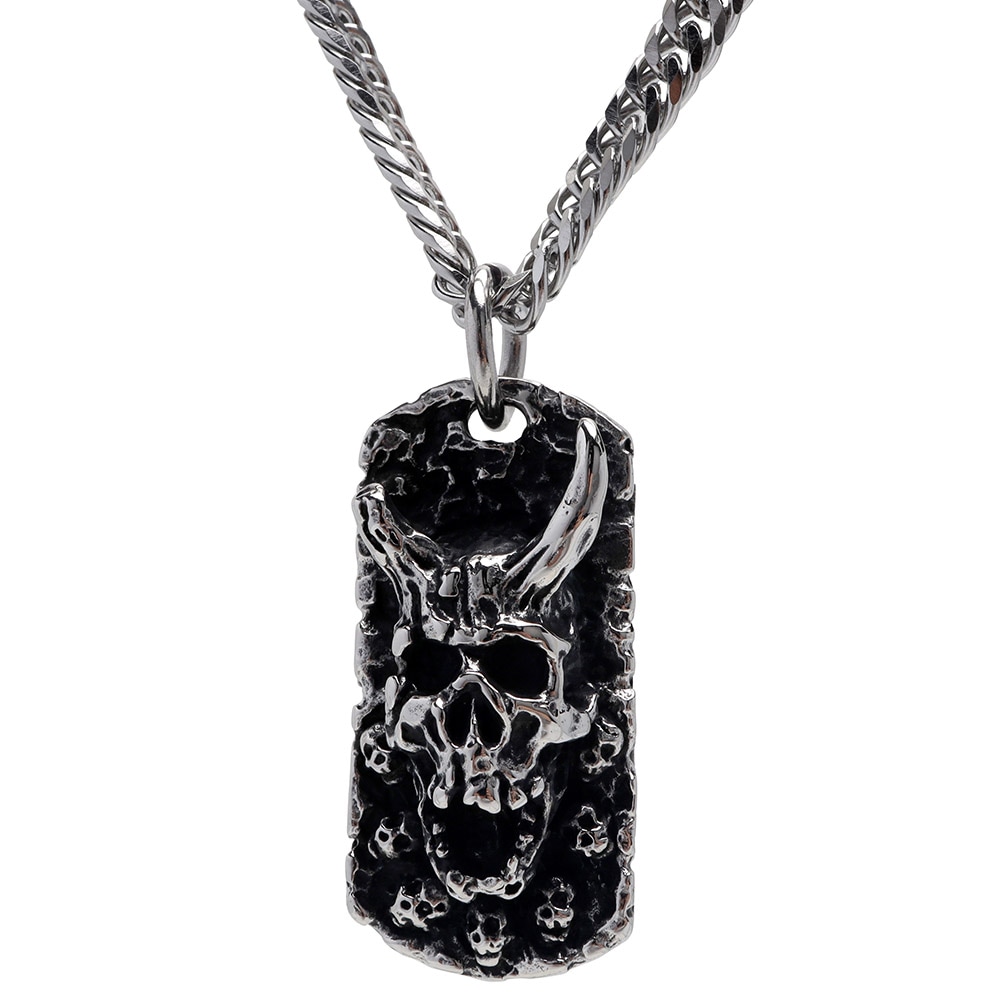 デーモンドッグタグ＆ダブル喜平ネックレス [n848-n348-6mm]