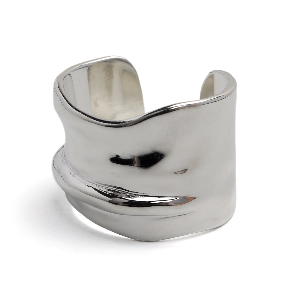 シルバー925 ワイドリング 布の皺 [cr596]