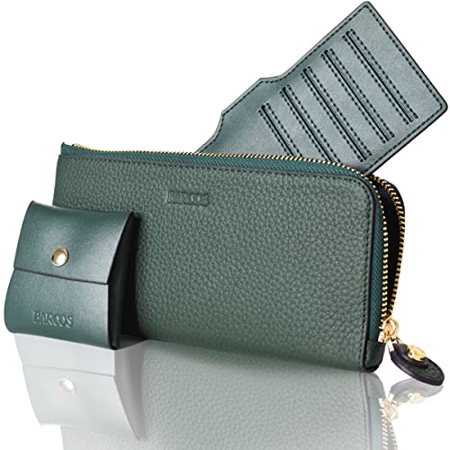 [バルコス] 財布 レディース 本革 グリーン 大容量 長財布 レザー プレゼント 緑 コインケース チルコロL