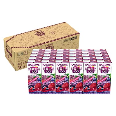 他サイト： 野菜生活 カゴメ 野菜生活100 ベリーサラダ 200ml紙パック×30本(毎日1本30日分 砂糖不使用 鉄分 ポリフェノール)【Amazon.co.jp限定】の商品画像