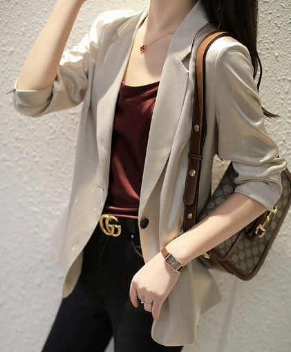 レディース ジャケット アウター 上着 ミドル丈 7分袖 襟付き ポケット 薄手 大人可愛い きれいめ シンプル カジュアル 上品 おしゃれ かっこいい こなれ感 クール エレガント 清潔感 シック