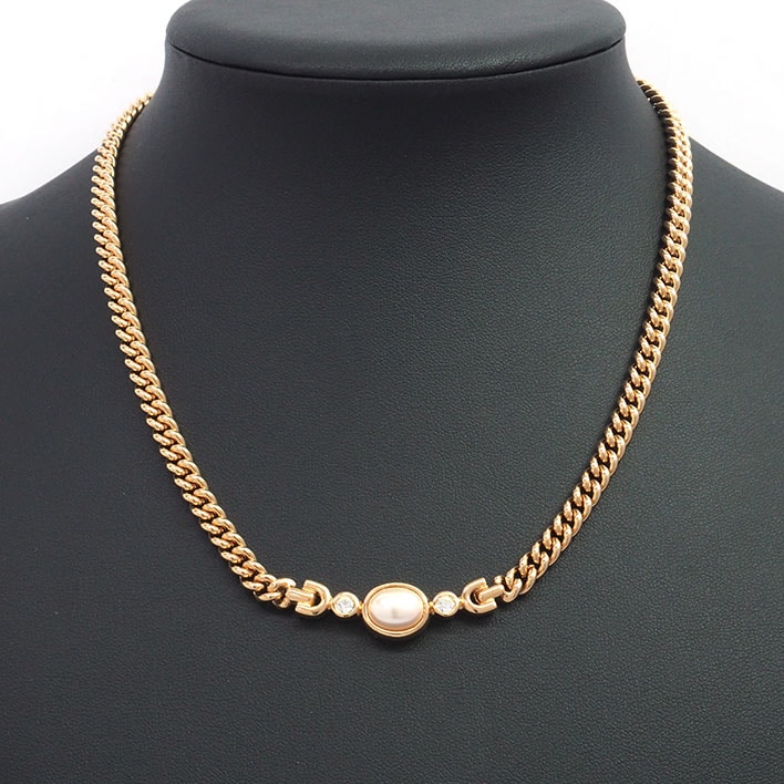 クリスチャン ディオール ラインストーン フェイクパール ヴィンテージ【ネックレス】