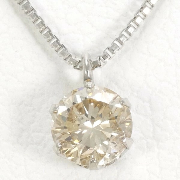 ララクリスティー PT900 PT850 ネックレス ブラウンダイヤ 0.30 カード鑑別書 中古