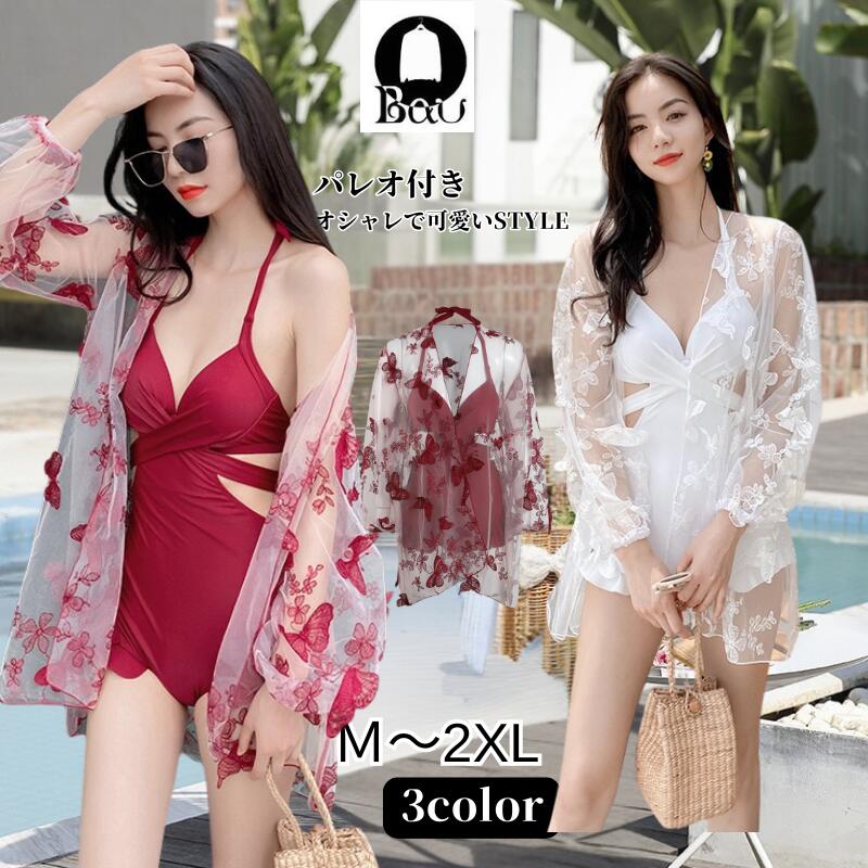 水着 レディース ワンピース ワンピース 水着 体型カバー水着 レディース オールインワン かわいい フレア水着 ハイウエスト セパレート セクシー パッド付き ママ水着 赤 黒 白 レッド ブラック