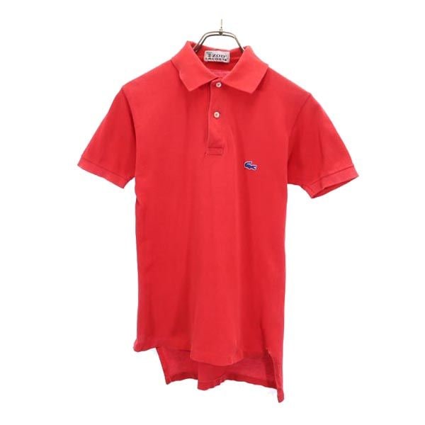 70s 糸巻タグ ヴィンテージ ワンポイント 半袖 ポロシャツ 赤 メンズ