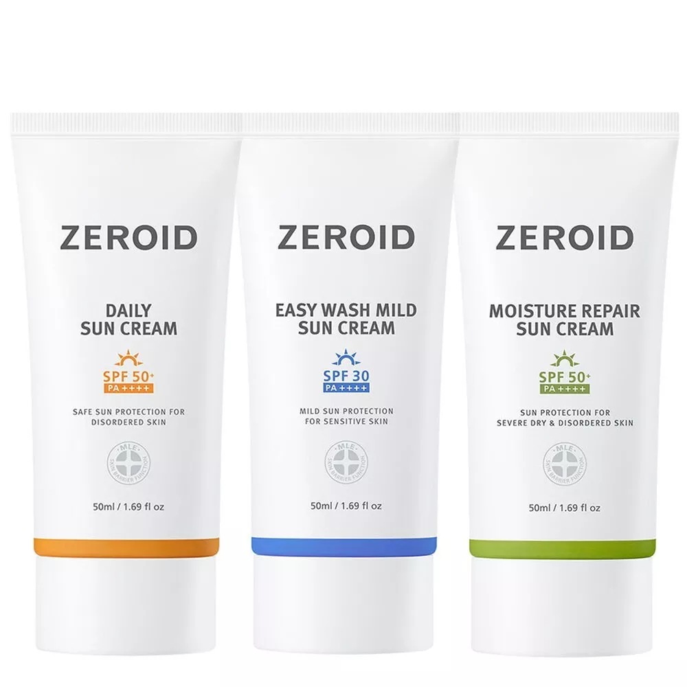 [3種選択] ゼロイド 日焼け止め モイスチャー·リペア イージーウォッシュ·マイルド デイリー 日焼け止めクリーム