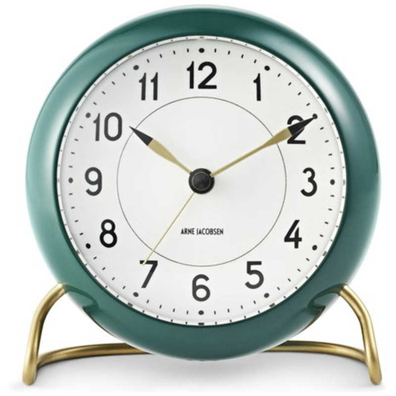 インテック　置き時計 Station Table clock 11cm green/wh ARNE JACOBSEN(アルネ ヤコブセン)　AJ43677