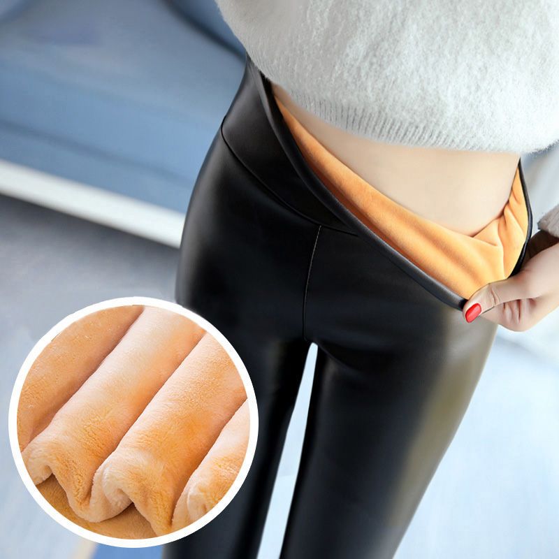 パンツ デニムボトムスレディース 裏起毛 ストレッチ ボア PU皮ニットパンツスキニーデニムパンツ ジーンズ ハイウエスト 防寒 美脚 あったかい スキニー 暖パン